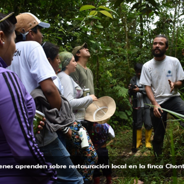 Jóvenes de la Mancomunidad del Chocó Andino se capacitan en el Sendero Ecológico de la Restauración
