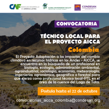 Convocatoria: Profesional Técnico Local del Proyecto AICCA – Colombia