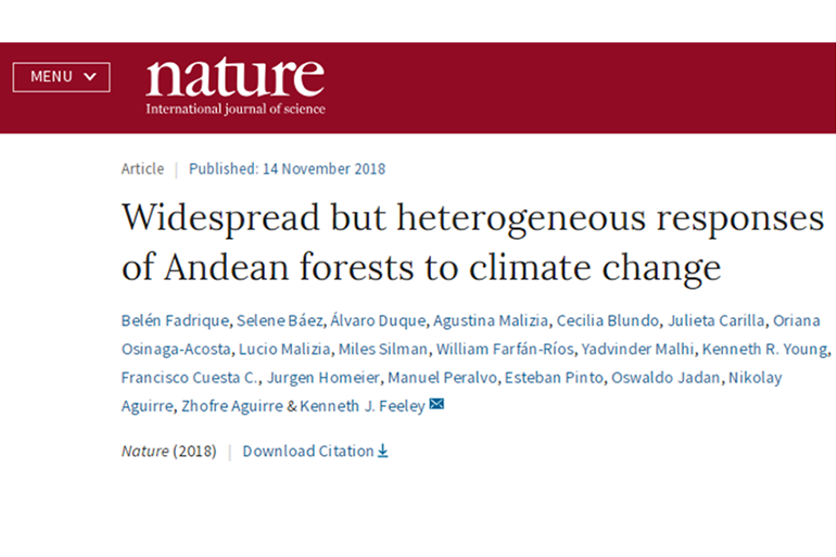 Revista Nature publica artículo colaborativo de la Red de Bosques Andinos