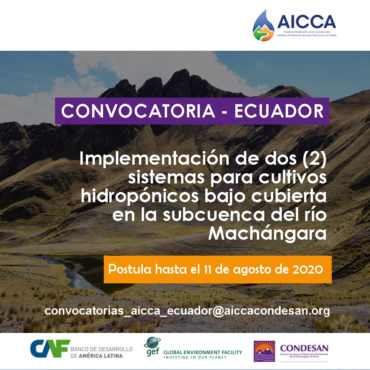 Convocatoria AICCA Ecuador: Sistemas hidropónicos