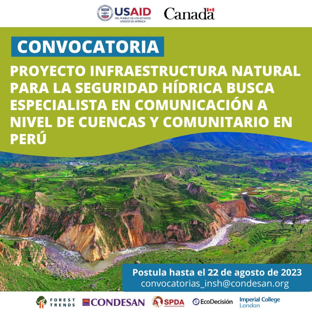 CONVOCATORIA: Proyecto INSH Perú busca Especialista en Comunicacióna nivel de cuencas y comunitario