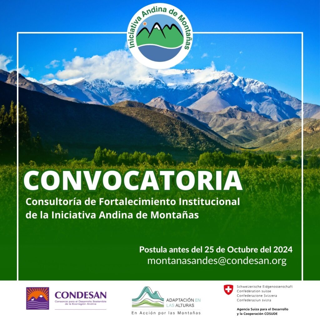 CONVOCATORIA: Consultoría de Fortalecimiento Institucional de la Iniciativa Andina de Montaña