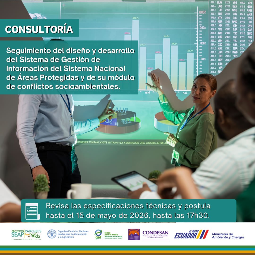 CONVOCATORIA: Contratación consultoría para el seguimiento del diseño y desarrollo del Sistema de Gestión de Información del Sistema Nacional de Áreas Protegidas y de su módulo de conflictos socioambientales